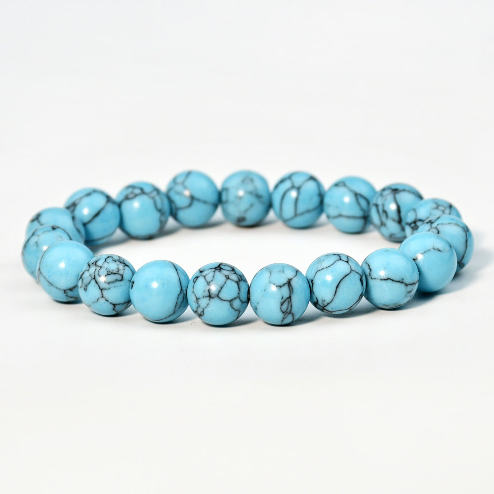 Wholesale Bohemian Classic retro style single circle blue turquoise bracelet beads turquoise bracelet